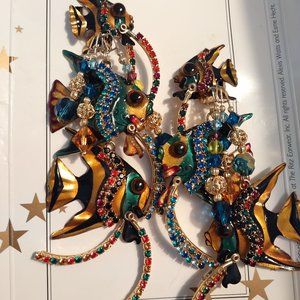 Lunch at The Ritz. St. Bart's Vintage Angel Fish earrings